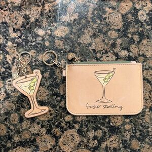 Tan Wallet with Martini Design